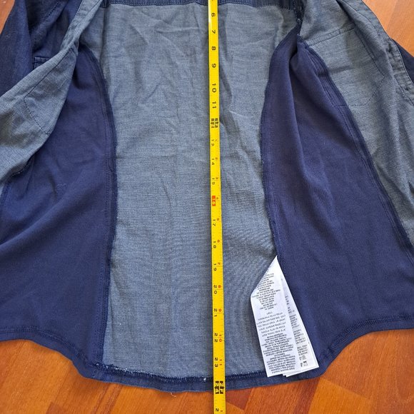 Guess Women's Blue Demin V Neck Button down Shirt Top Size S - Picture 15 of 15